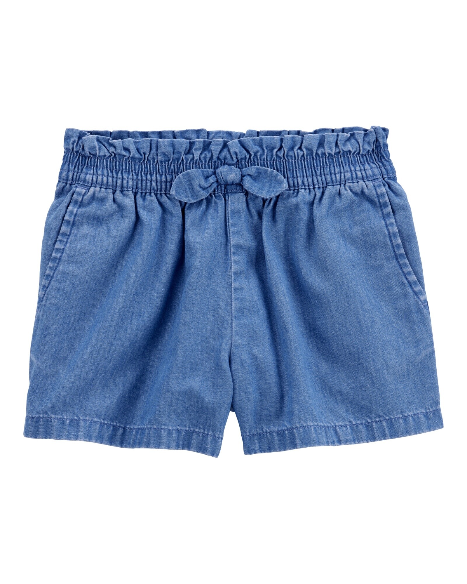 Short de chambray, con lazo Sin color