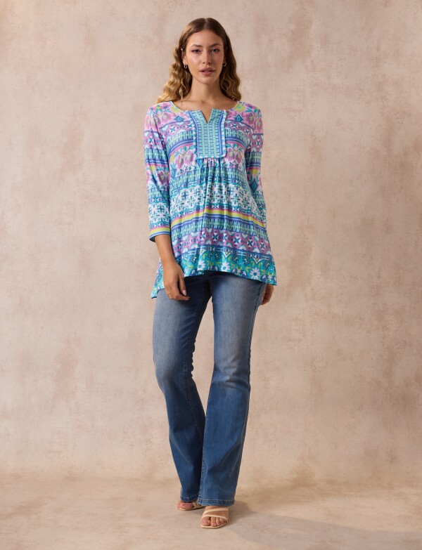 Blusa Print Flecos MULTI/ROSA