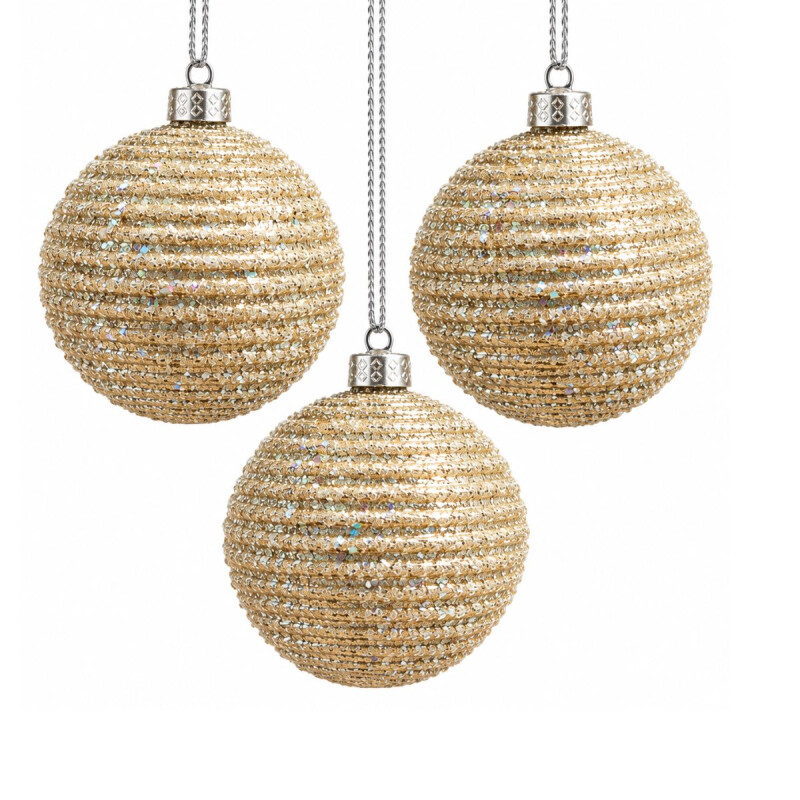 Esfera de Navidad Brillosa con textura x3 Esfera de Navidad Brillosa con textura x3