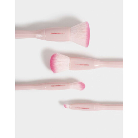 Set De Brochas Para Maquillaje Rosa Claro
