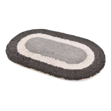 Alfombra Baño Ovalada 100% Algodón 40x60 Gris combinado