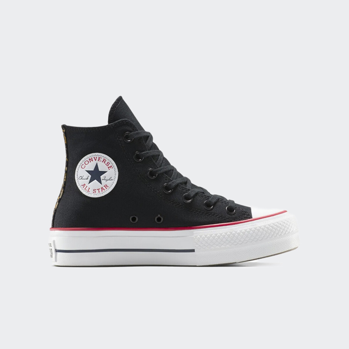 Championes Converse Taylor All Star Lift Platform Leopard - Negro 
