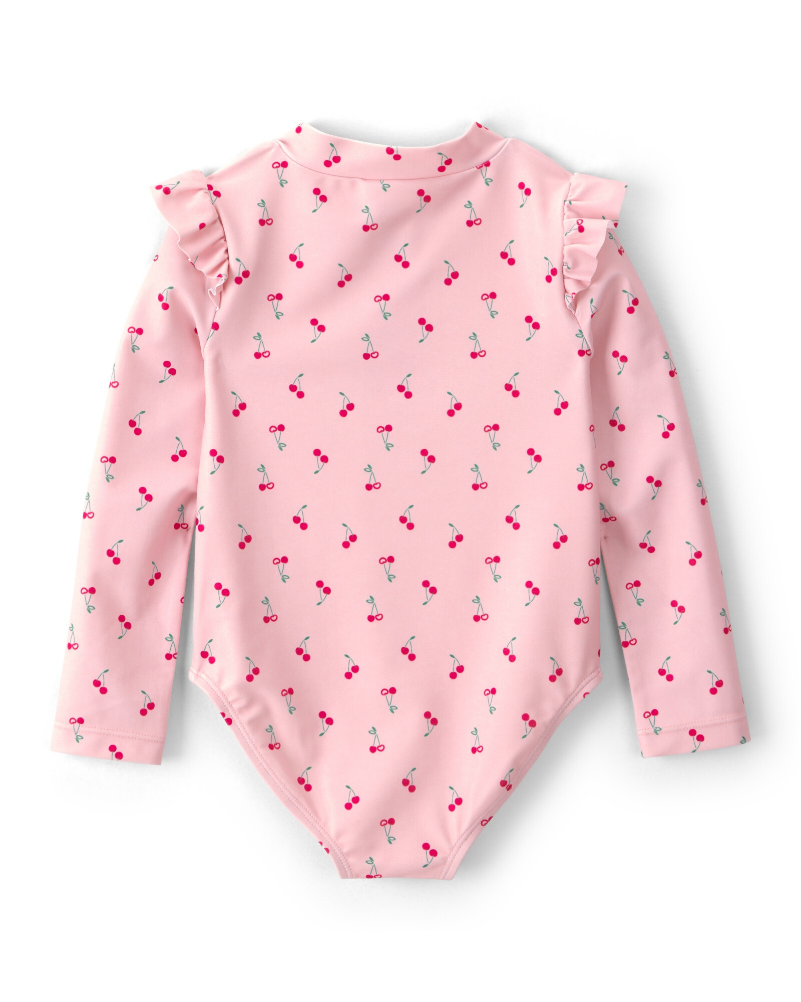Malla de baño 1 pieza manga larga con protección UPF 50+, rosada, diseño cerezas. Talles 2-5T Malla de baño 1 pieza manga larga con protección UPF 50+, rosada, diseño cerezas. Talles 2-5T