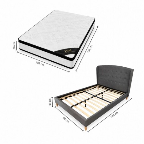 Sommier 2 Plazas HAMPTONS Mercury con Respaldo Sommier 2 Plazas HAMPTONS Mercury con Respaldo