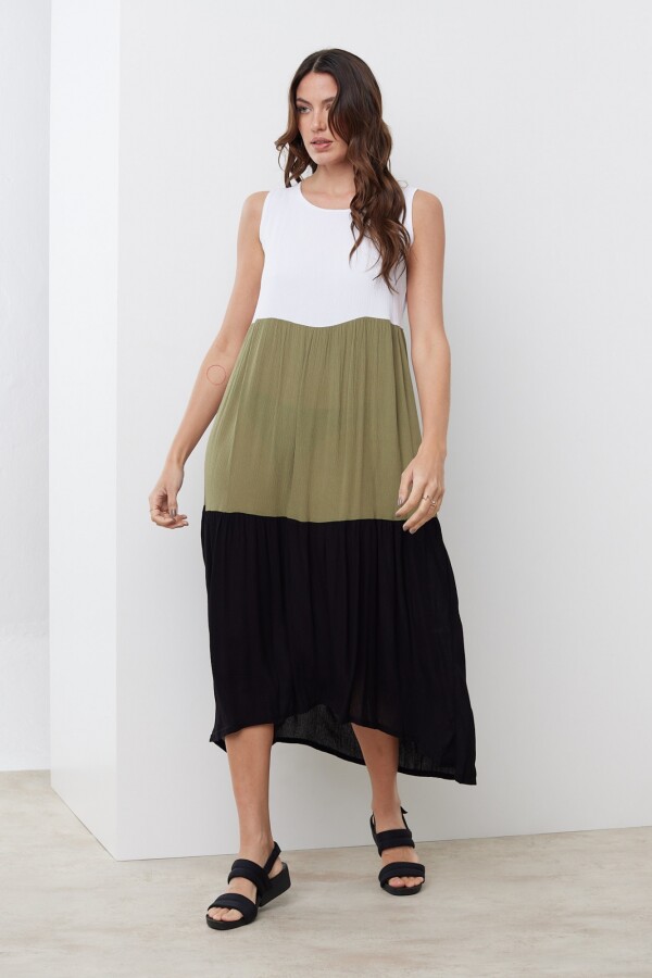 Vestido Colorblock OLIVA/MULTI