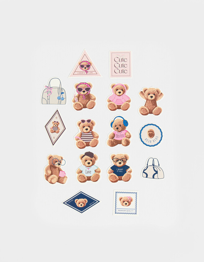 Stickers y Album Stickers Set De Stickers Teddy - Combinacion Multicolor