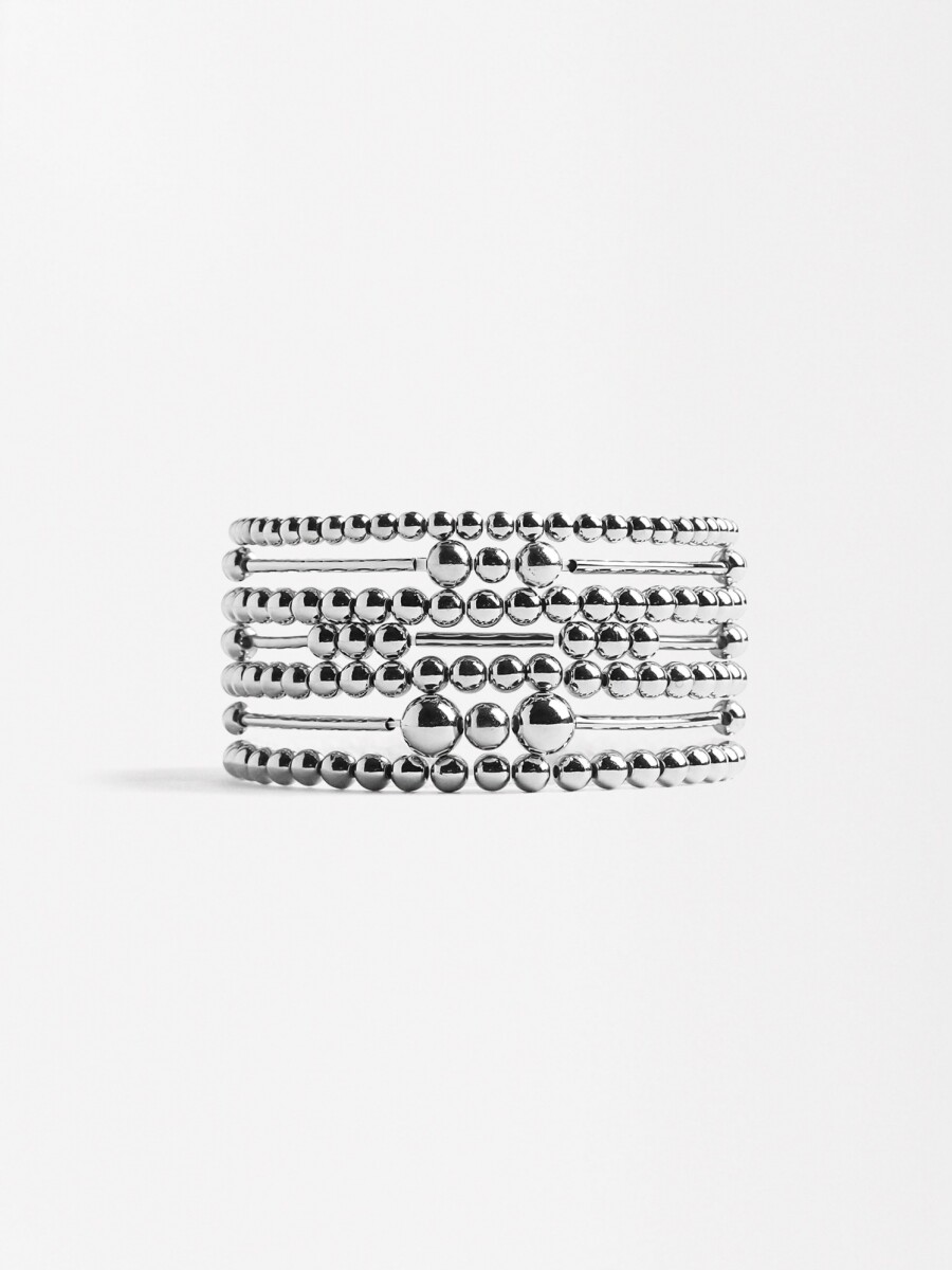 Conjunto De Pulseras Elásticas plateado