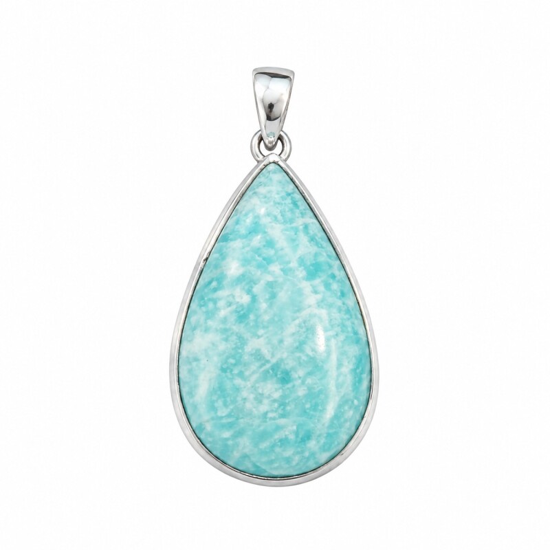 Dije lagrima. Plata 925. Calcedonia-CP4907 conpiedra