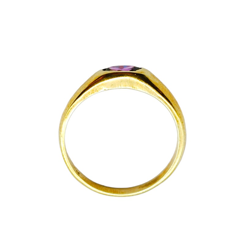 Anillo Solitario-Oro bajo-Piedra Amatista-AN8219 conpiedra