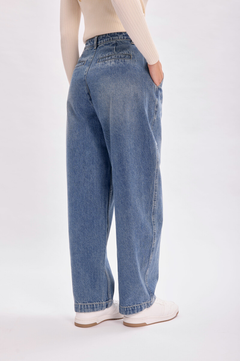 Pantalón jean carrot Azul Medio