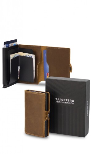 TARJETERO CUERO SHAKESPEARE WHISKY