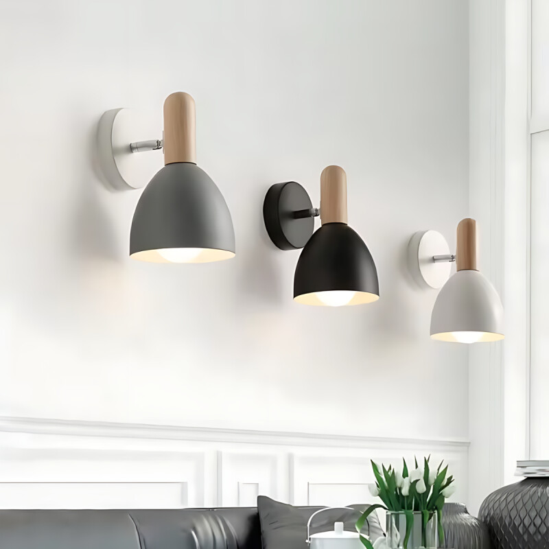 Pack X2 Aplique Lampara Nordica Negra De Metal Para Pared Negro