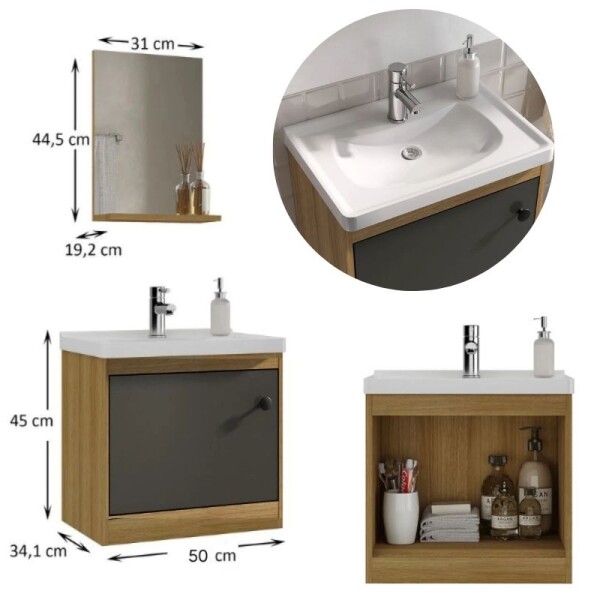 BAÑO COMPLETO N°1 INODORO CON MOCHILA + MUEBLE DE BAÑO 50 CM CON ESPEJO + GRIFERIA + CERAMICA DE PISO Y PARED BAÑO COMPLETO N°1 INODORO CON MOCHILA + MUEBLE DE BAÑO 50 CM CON ESPEJO + GRIFERIA + CERAMICA DE PISO Y PARED