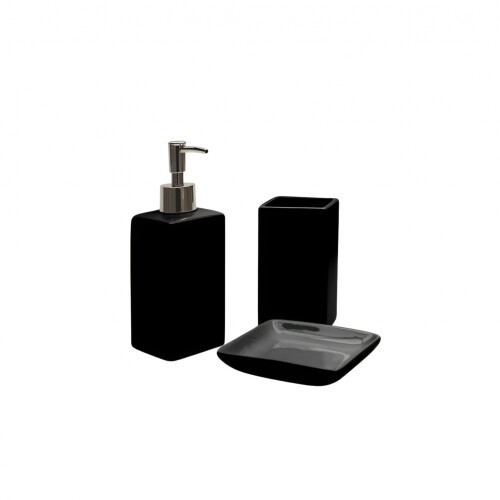 Set de Baño - 3 Piezas - Cerámica - Negro Set de Baño - 3 Piezas - Cerámica - Negro