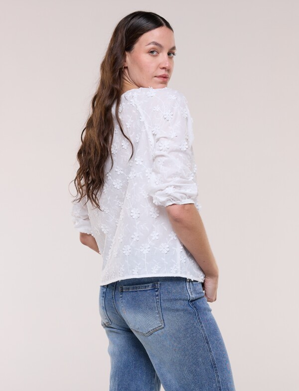 Blusa Bordada CRUDO