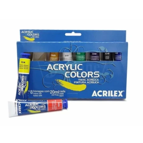 Set de Pintura Acrilex Acrílica en Pomo 8 Colores 001
