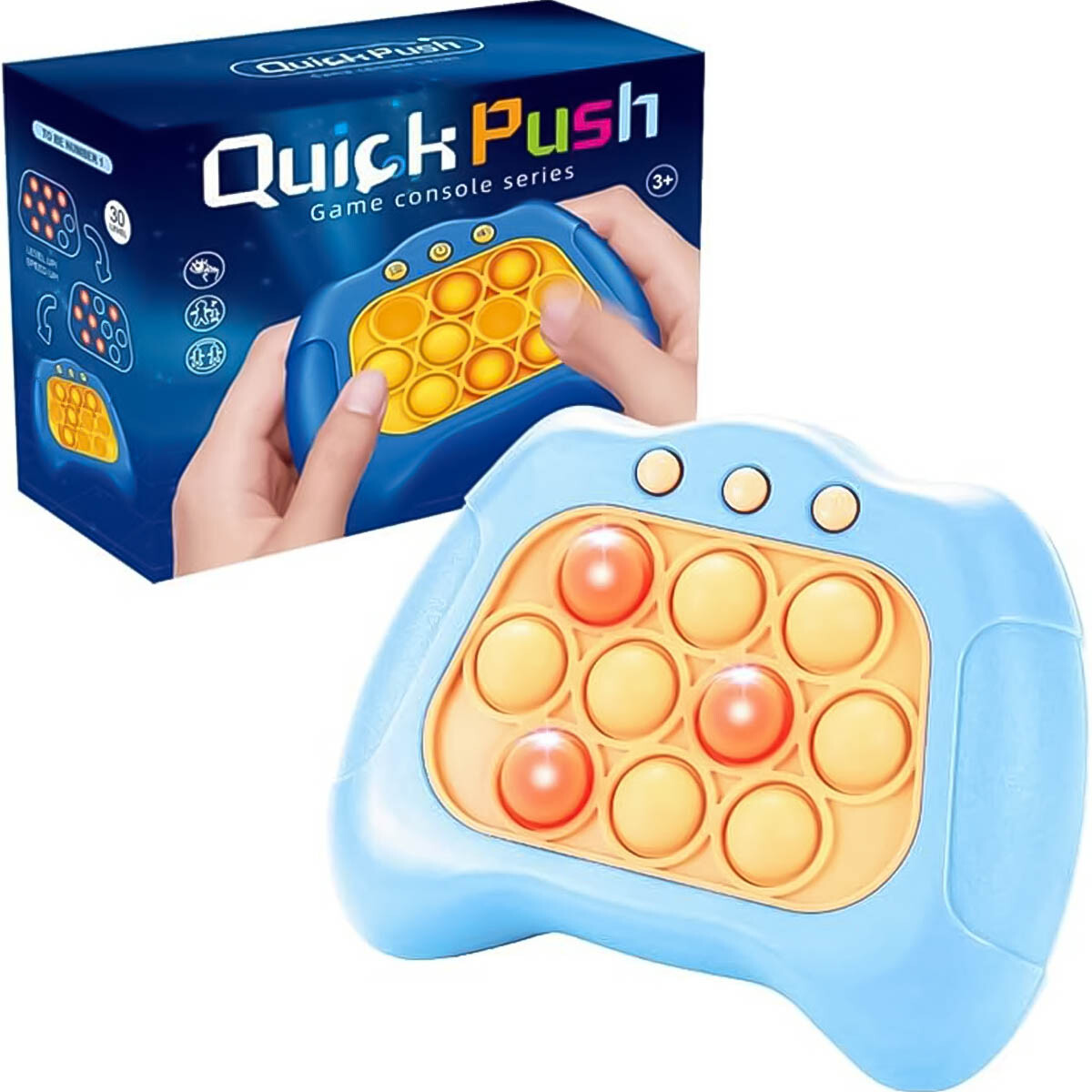 Pop It Consola Electrónica Sensorial Con Luz Y Sonido - Celeste 