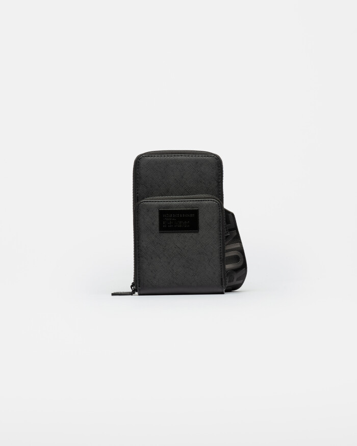 Mini Bag Amy En Efecto Cuero Saffiano Negro