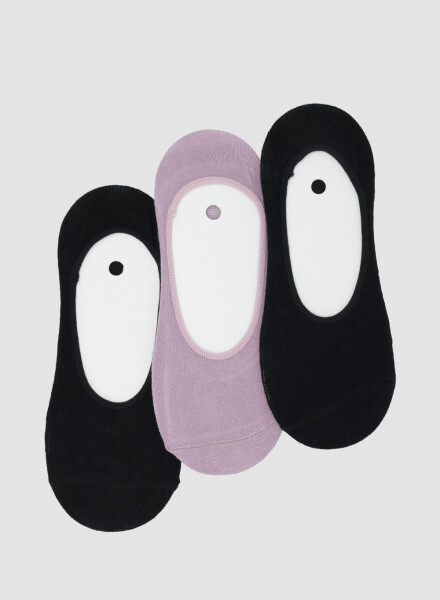 Pack x 3 medias invisible algodón en colores lisos Variante 43