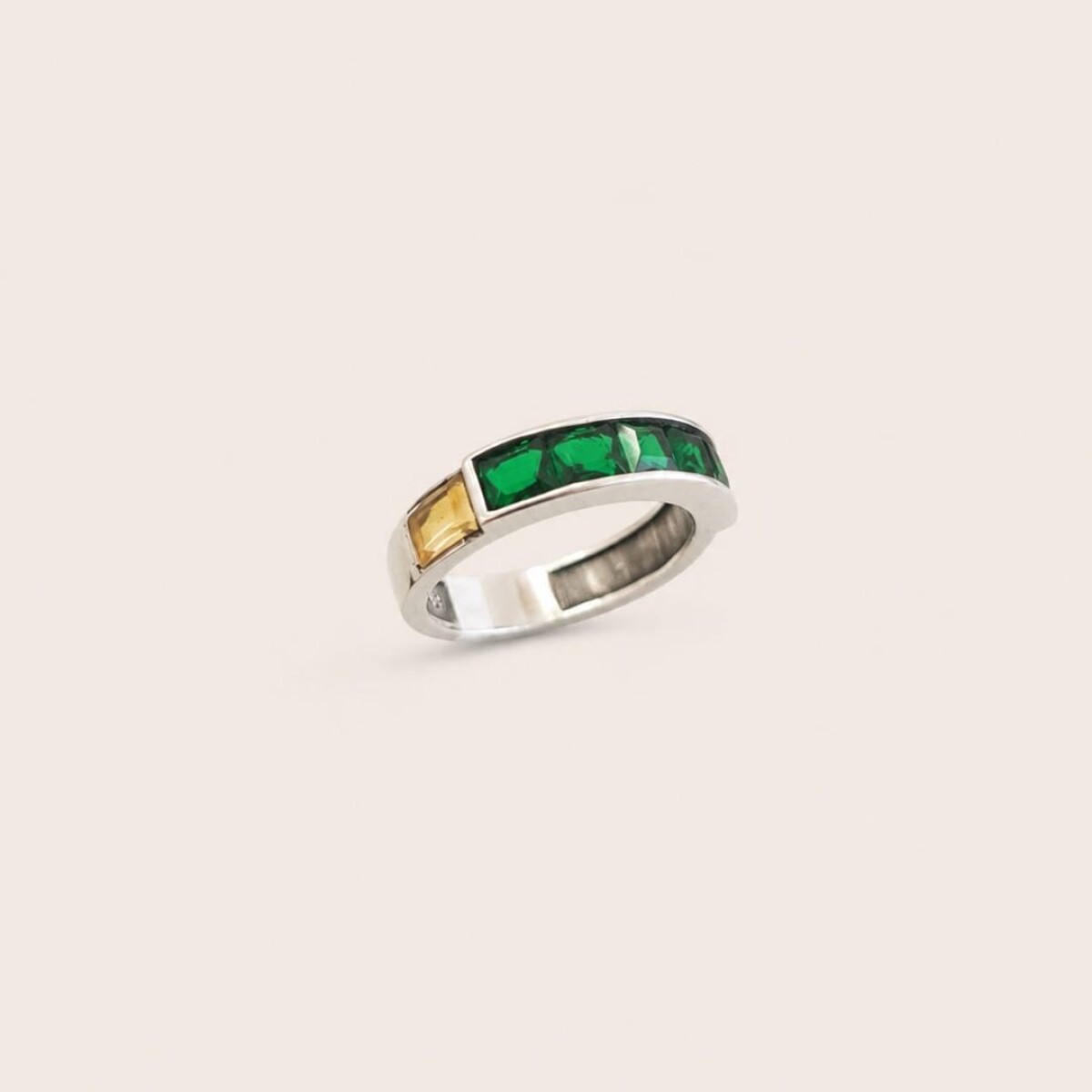 Anillo Waldorf Green - Plata y Oro 