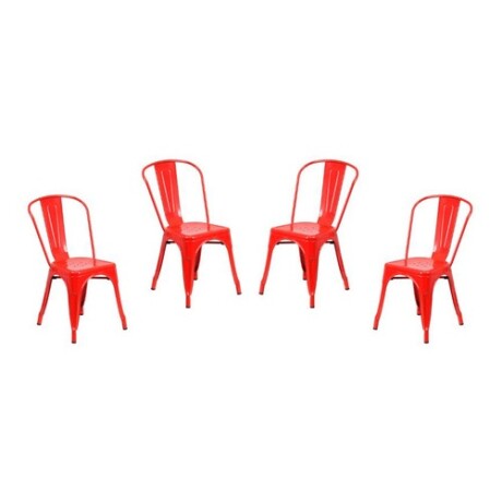 Pack 4 Sillas Tolix Lumax Varios Colores Rojo