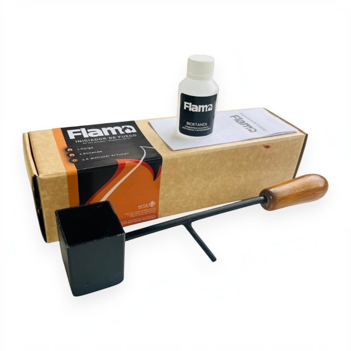 Kit iniciador de fuego Flama con bioetanol y caja para regalo 