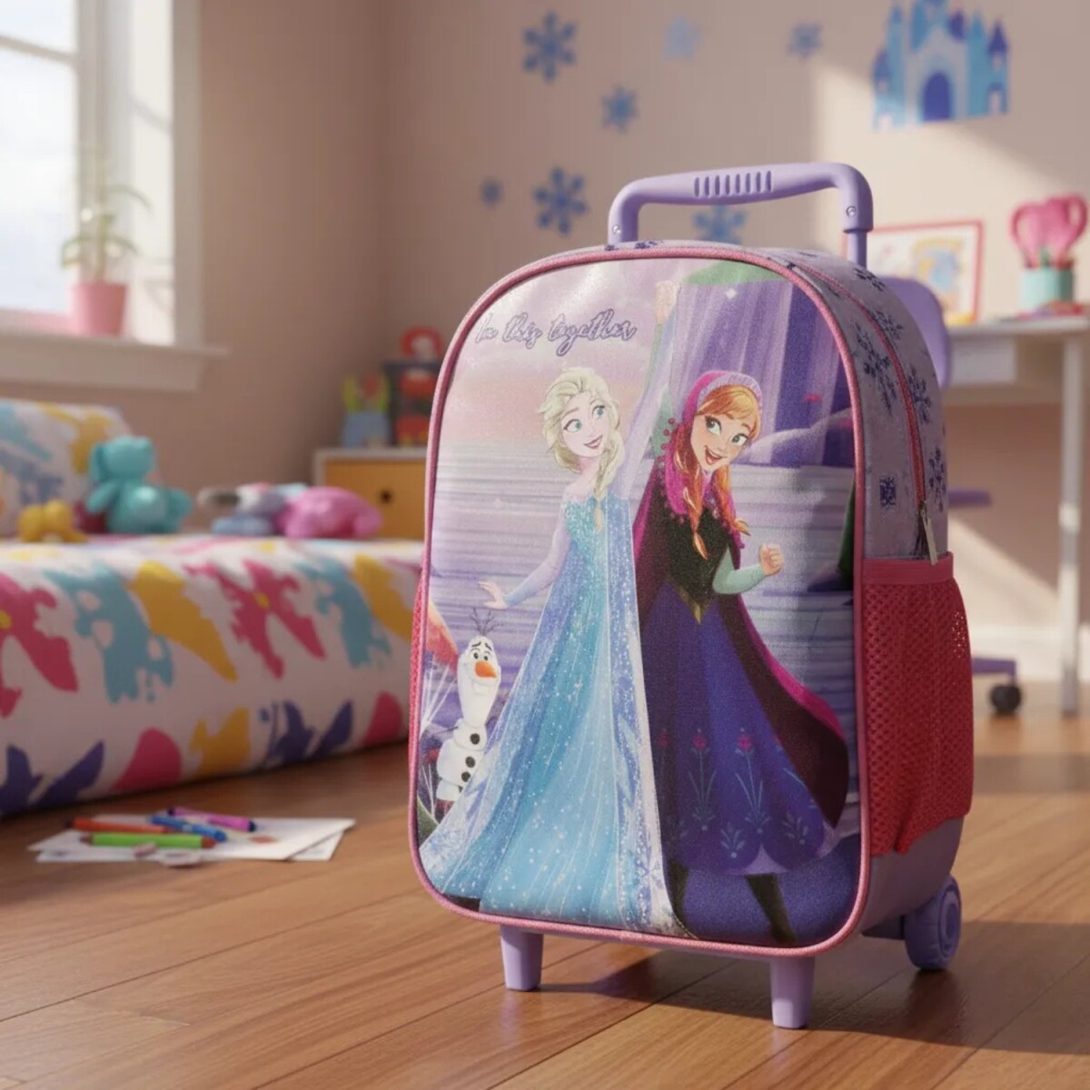 Mochila Disney Con Carro 30x23x10 Frozen 