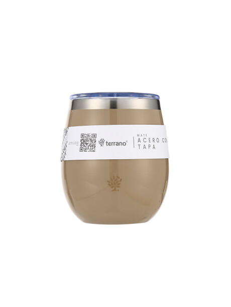 Mate Acero Inox. con Tapa Metalizado Arena