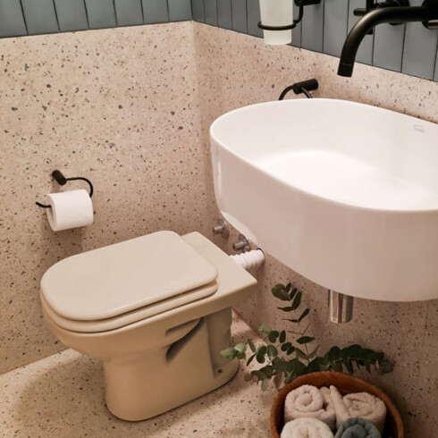 Inodoro Corto Sin Mochila Color Almendra Linea Bari Ferrum 000