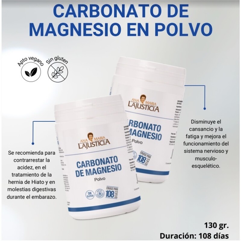 Carbonato De Magnesio Polvo Ana María Lajusticia 130 Grs. Carbonato De Magnesio Polvo Ana María Lajusticia 130 Grs.