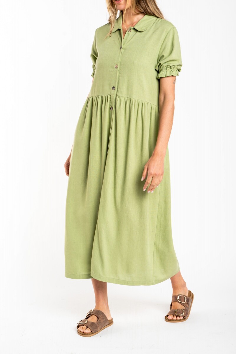 Vestido Lino Pistacho