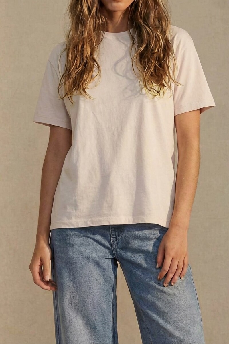 Remera Algodón Lavado Rosa
