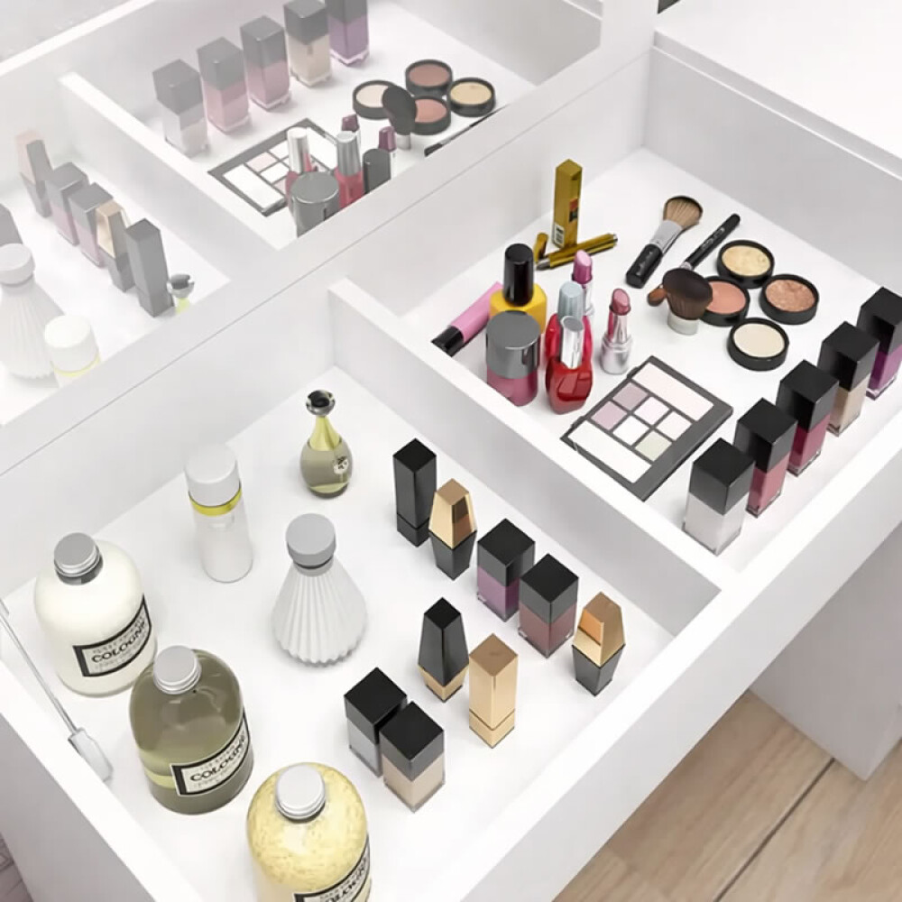 Tocador con espejo detalle compartimentos