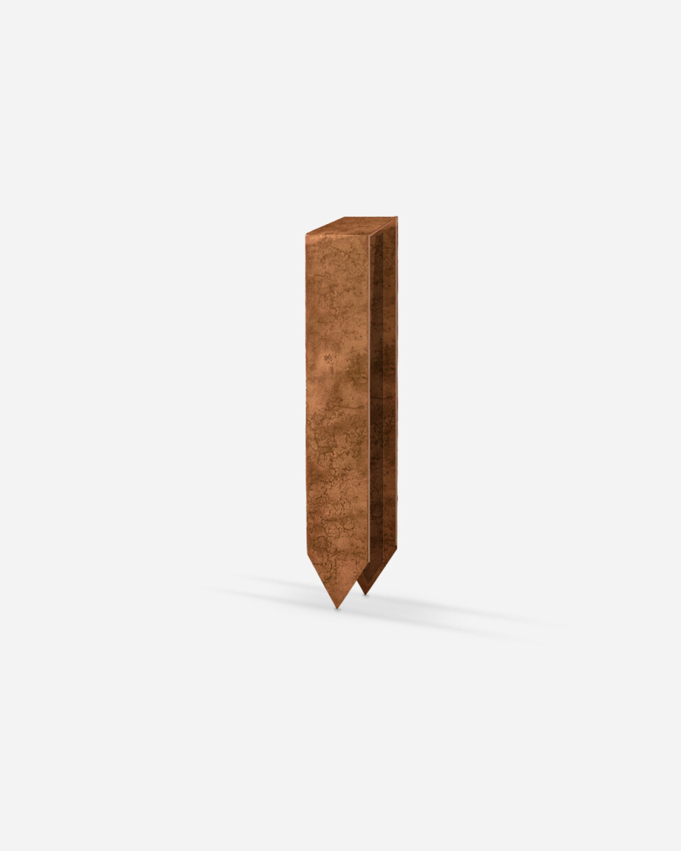 Union Estaca para Fleje separador de ACERO CORTEN - Modelos: Pliegue Recto 90° *4cm* 7cm* 