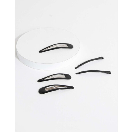 Set De Hebillas Básicas Negro