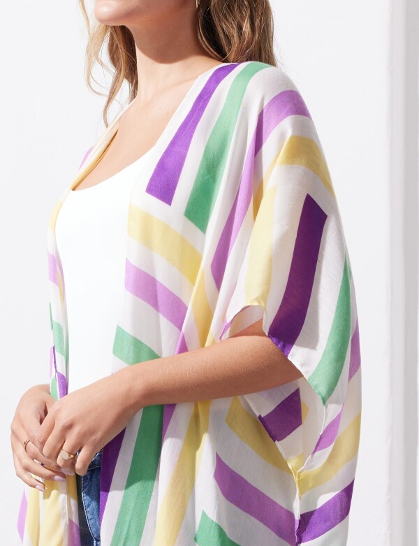 Kimono Lineas MULTI/VIOLETA