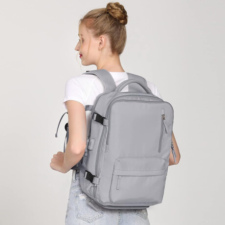 Mochila Viral Expandible Para Viaje Gris