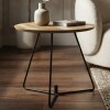 MESA LATERAL REDONDA - TAPA DE MADERA NATURAL Y PIE EN METAL GRAFITO 45cms MESA LATERAL REDONDA - TAPA DE MADERA NATURAL Y PIE EN METAL GRAFITO 45cms