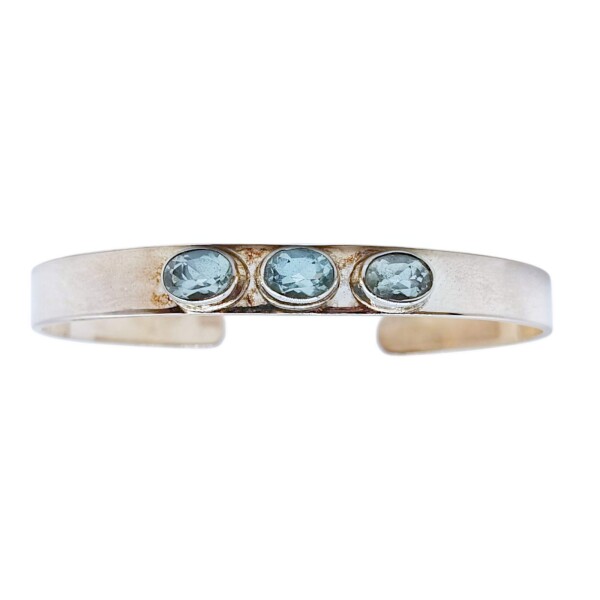Brazalete "Jaipur" silver topacio azul-BR2009 conpiedra