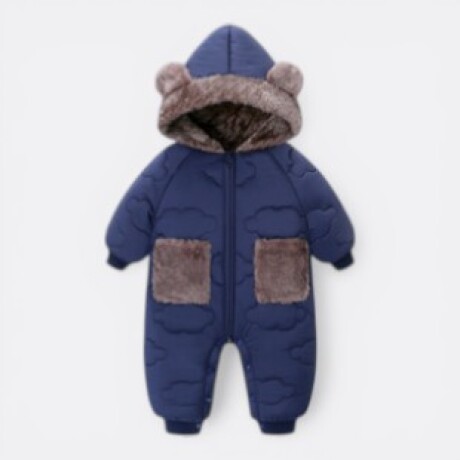 Body Bebé Abrigo Capitoneado Corderito Sintético Azul