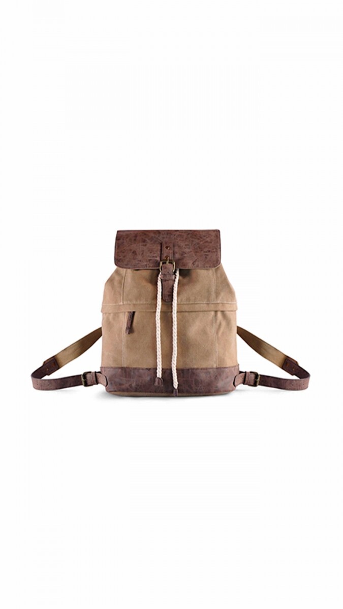 MOCHILA BOHO - TABACO Y KAKI 