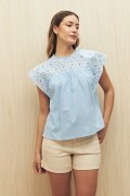 CAMISA GELINA Celeste Cielo