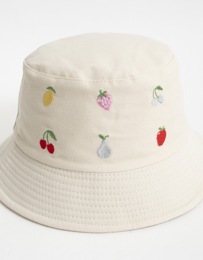 Caps y sombreros infantiles Piluso Infantil Bordado - Blanco Crudo