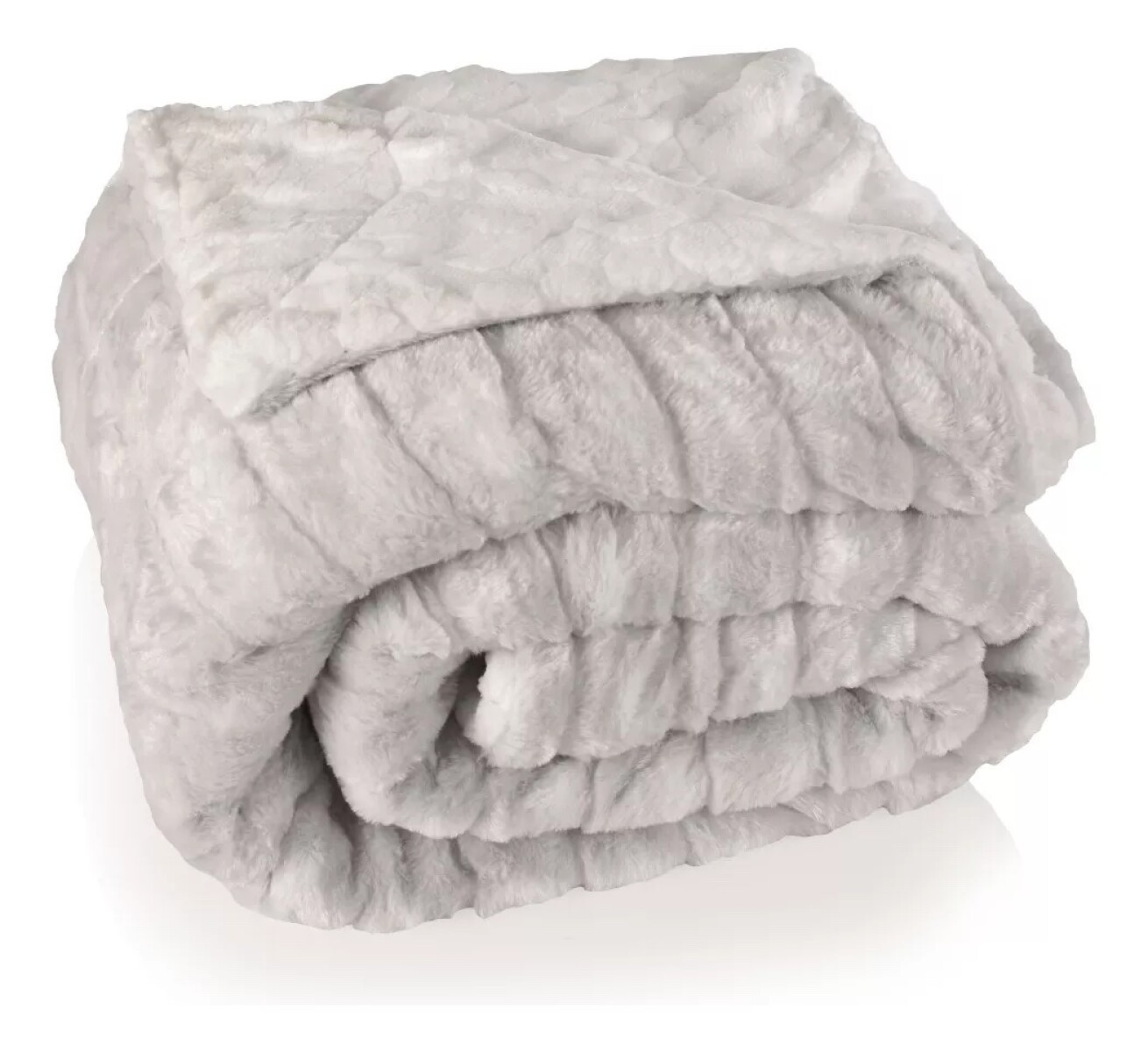 Frazada Reversible Polar Sherpa 2 Plazas 180x200 - Gris rayas 