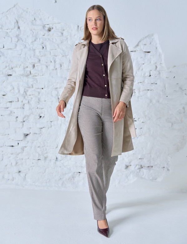 Chaqueta Larga Suede BEIGE