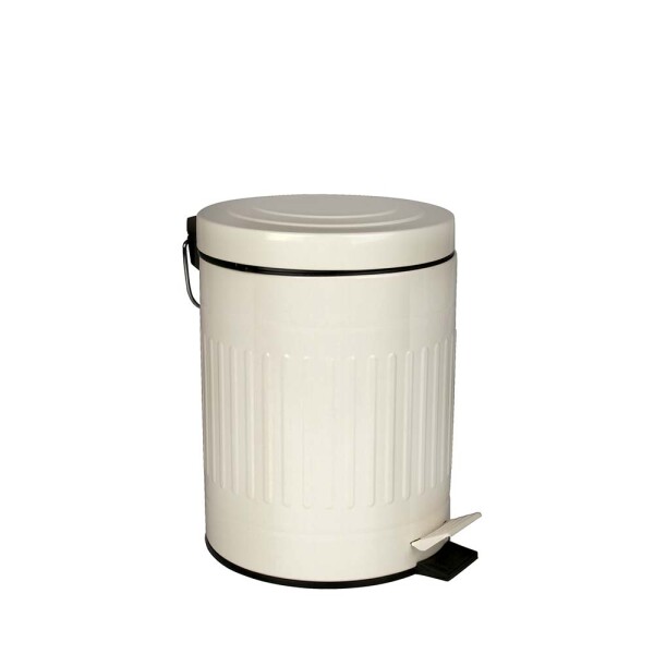 TARRO DE RESIDUOS ACERO BEIGE RETRO 5 LT CON PEDAL BEIGE