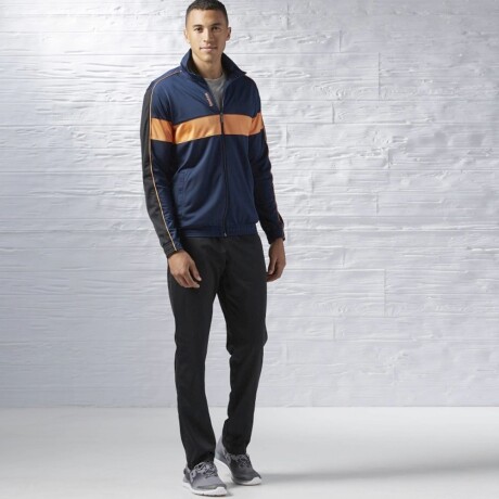 Equipo Deportivo Campera Pantalón Reebok Hombre Ts Tricot Negro/azul