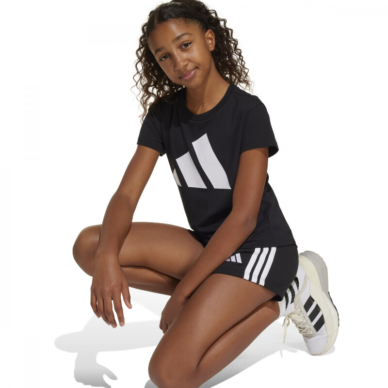 REMERA ADIDAS JG BL TEE 160 Niños JC9624 Negro-blanco