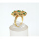Anillo moderno, oro amarillo 18K , diamantes y esmeralda. Anillo moderno, oro amarillo 18K , diamantes y esmeralda.