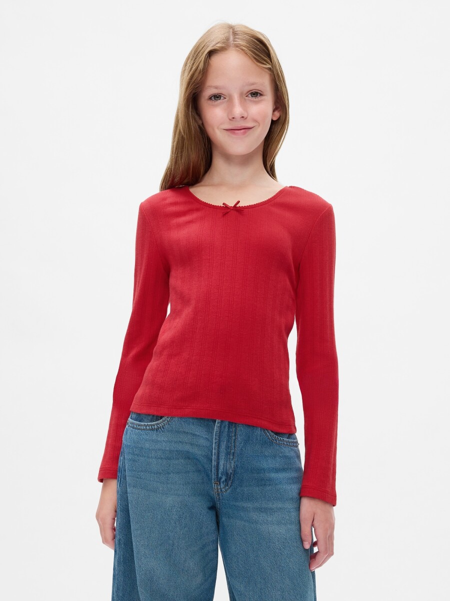 Remera Manga Larga Niña - Modern Red 